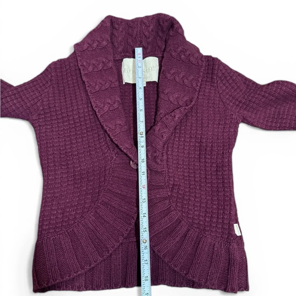 Y2K Hollister Chunky Cardigan Burgundy/Maroon - Picture 4 of 5